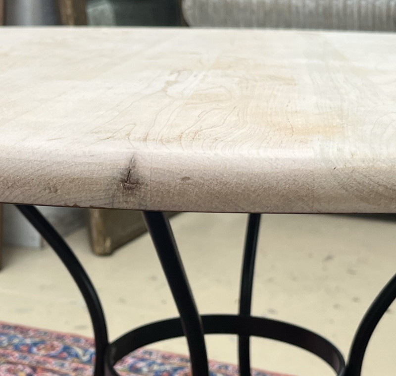 Charleston Forged Iron Scroll Base Round Breakfast/Accent Table w/ Wood Top 42" gallery