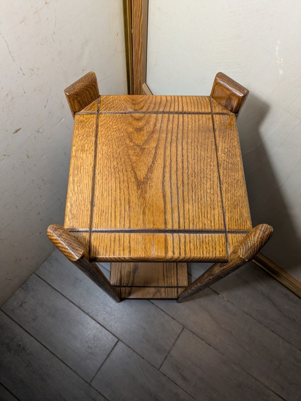 Vintage Rustic Country Mission Solid Oak Wood 2-Tier Plant Stand Fern Table T74 gallery