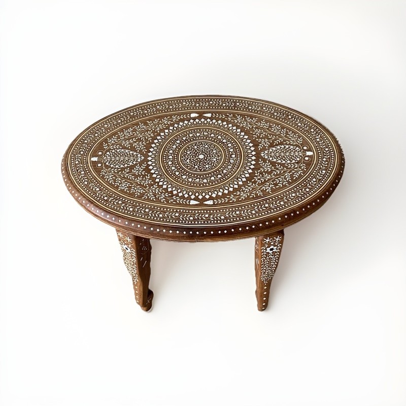 Indian Rosewood Bone Inlaid End Table,Coffee Table - EXCEPTIONAL QUALITY- gallery