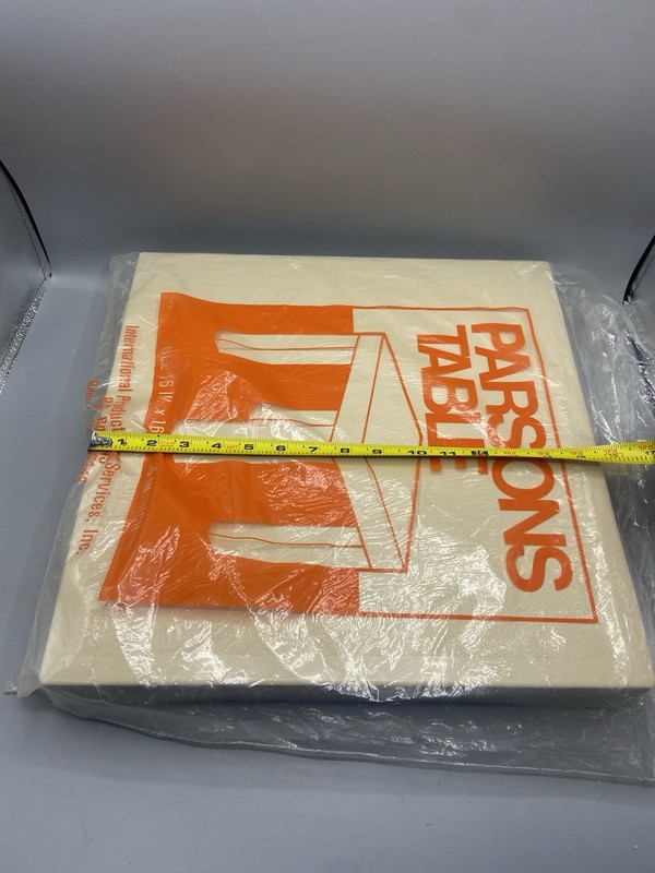 Vintage Mod 1970s 16” Square Cream Plastic Parsons Accent Table Legs READ DESC gallery