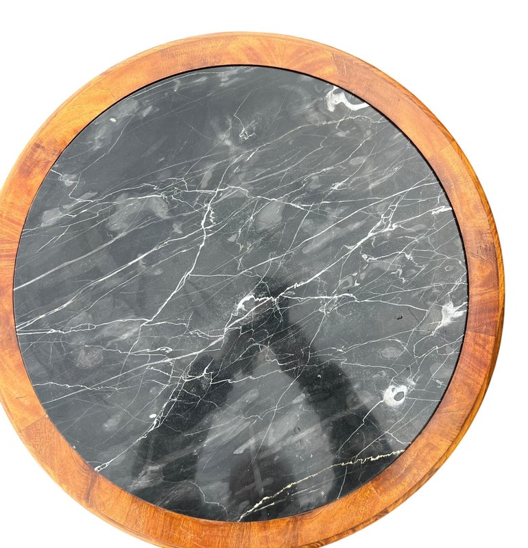 1920’s French Neoclassical Marble-Top Accent Table gallery