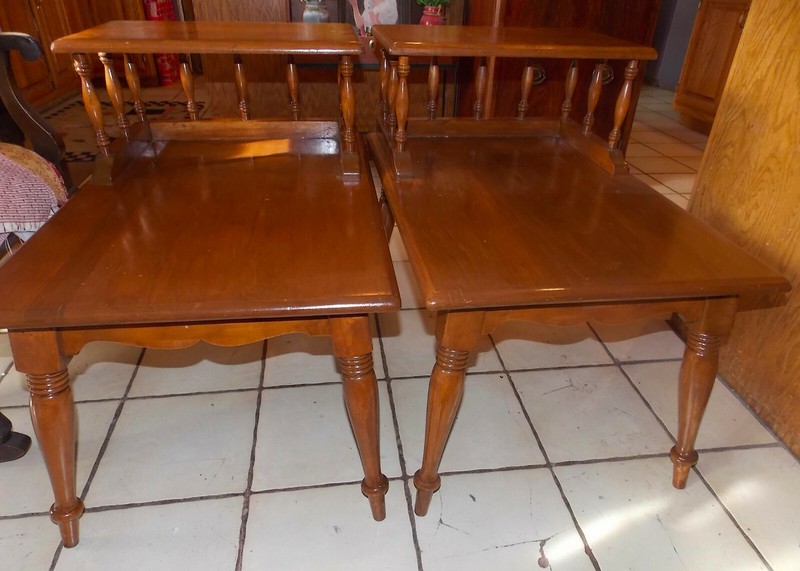 Pair of Mid Century Maple Step End Tables by Mersman (SET-13) gallery