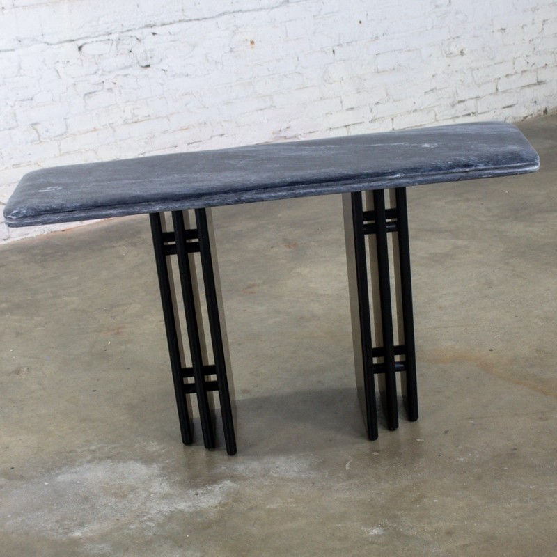 Scandinavian Post Modern Sofa Console Table Marble Top Bendixen Designs Denmark gallery