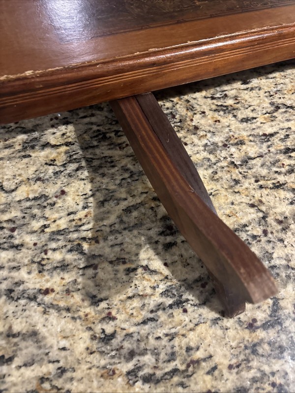 Vintage Wooden Folding Card Table Country Lane Stamp gallery