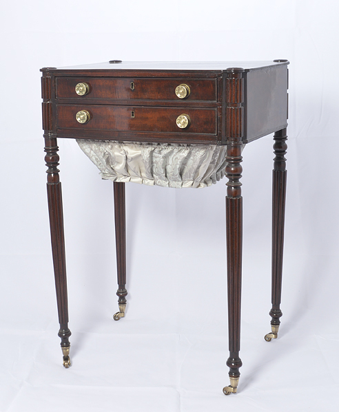 Antique American Federal Work Table/Sewing Stand, Boston,Seymour,Mahogany 1810