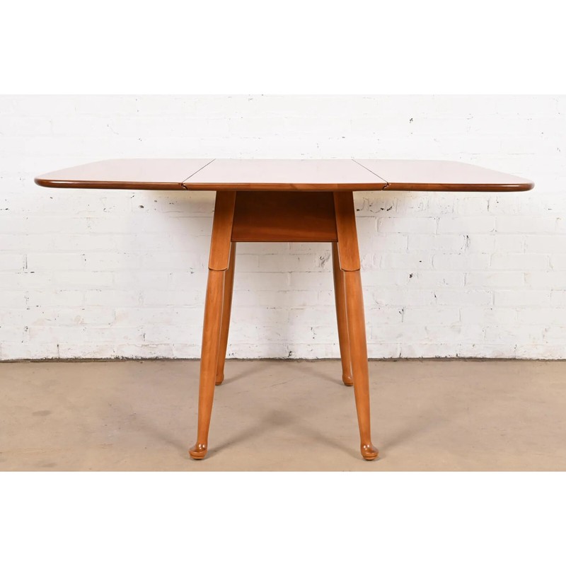 Stickley American Colonial Solid Cherry Wood Drop Leaf Dining Table, Refinished gallery