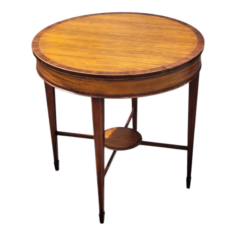 English Baker Furniture Limited Edition Round Inlaid Mahogany Side Table