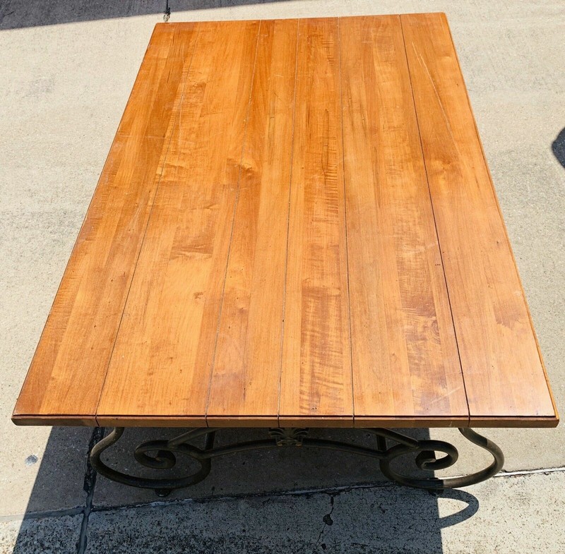 ETHAN ALLEN LEGACY COLLECTION WROUGHT IRON BASE COFFEE COCKTAIL TABLE 13-8320 gallery
