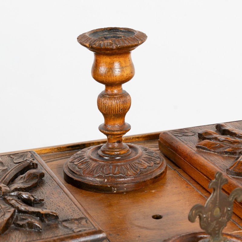 Hand Carved Tobacco Smoking Small Pedestal Side Table, Sweden circa 1860-80 gallery