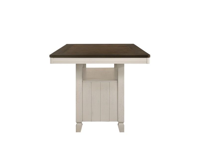 Oak Antique White Counter Dining Table with Storage Base gallery