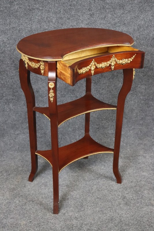 Early 20th Century Bronze Mounted Mahogany French Louis XV French End Table gallery