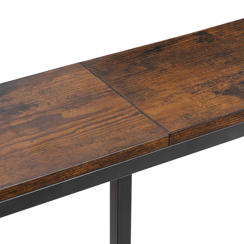 70.8'' Console Table w/ Charging Station Entryway Table Behind Sofa Rustic Brown gallery