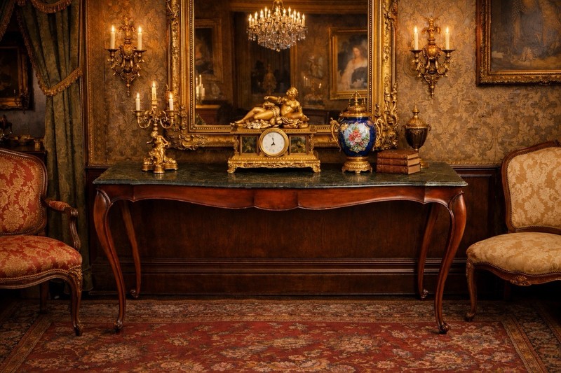 French Louis XV Table Attributed Paul Sormani Paris Faux Marble Top C. 1850 gallery