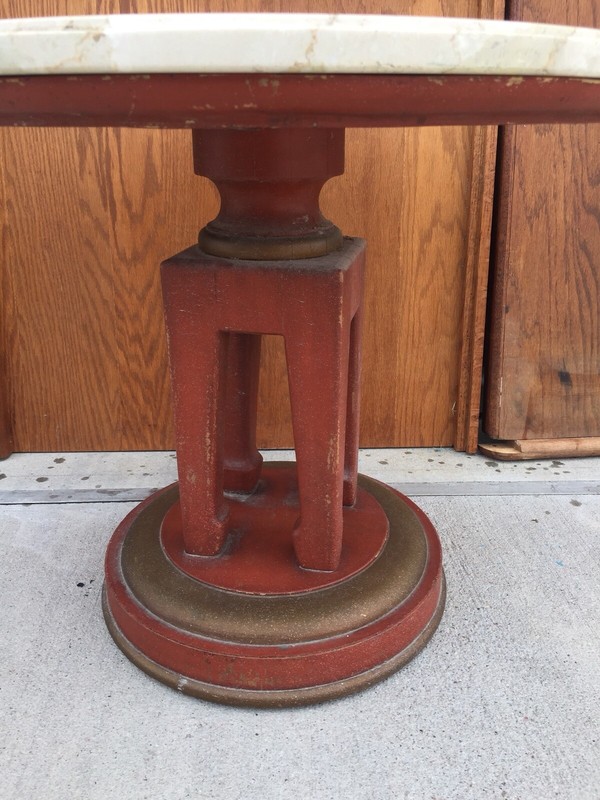 Vintage Hollywood Regency Side Table Italian Marble Mont Asian gallery