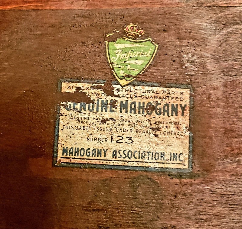Imperial Mahogany coffee/cocktail/end contemporary look antique 1931 table gallery