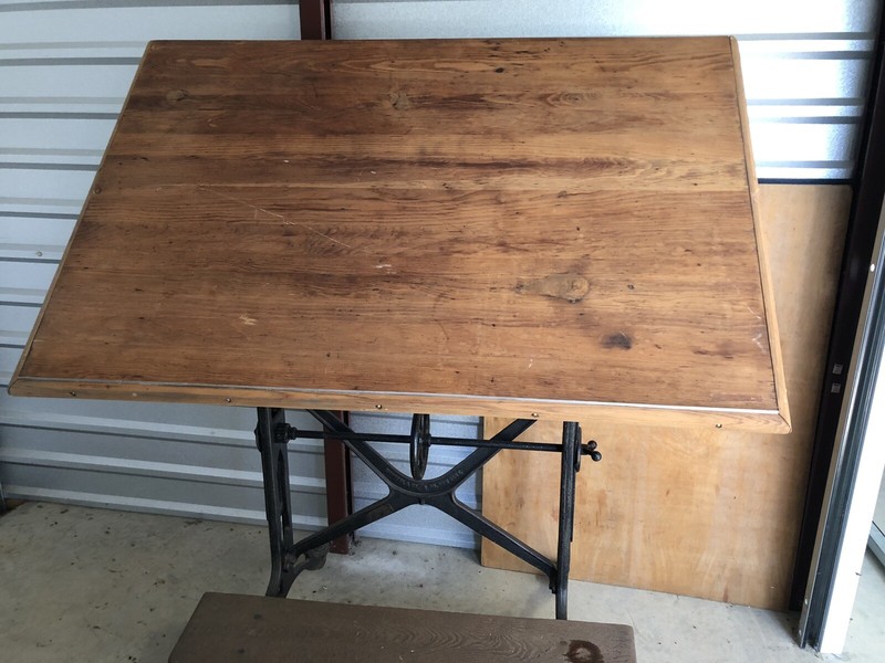 Keuffel & Esser Co Cast Iron Industrial Drafting Drawing Table