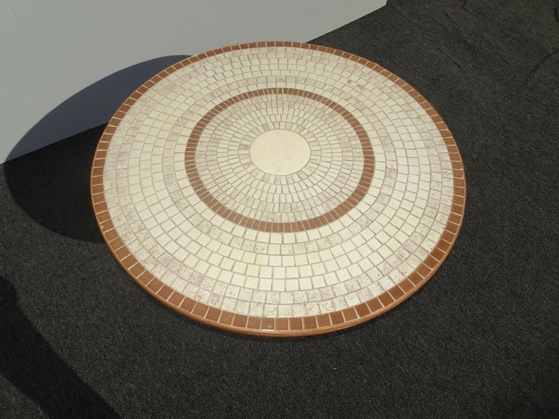 Vintage Mid Century Gordon and Jane Martz Mosaic Tiled Coffee Table Eagle Motif gallery