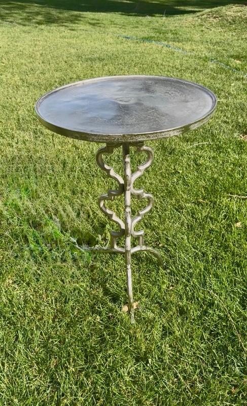 Mid Century Aluminum White Painted Side Table gallery