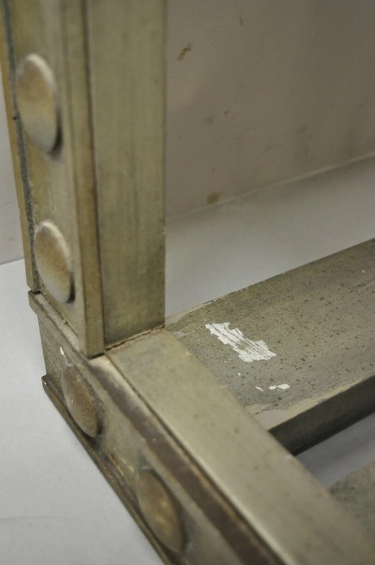 Vintage Mid Century Modern James Mont Style Silver Brutalist Side End Table gallery