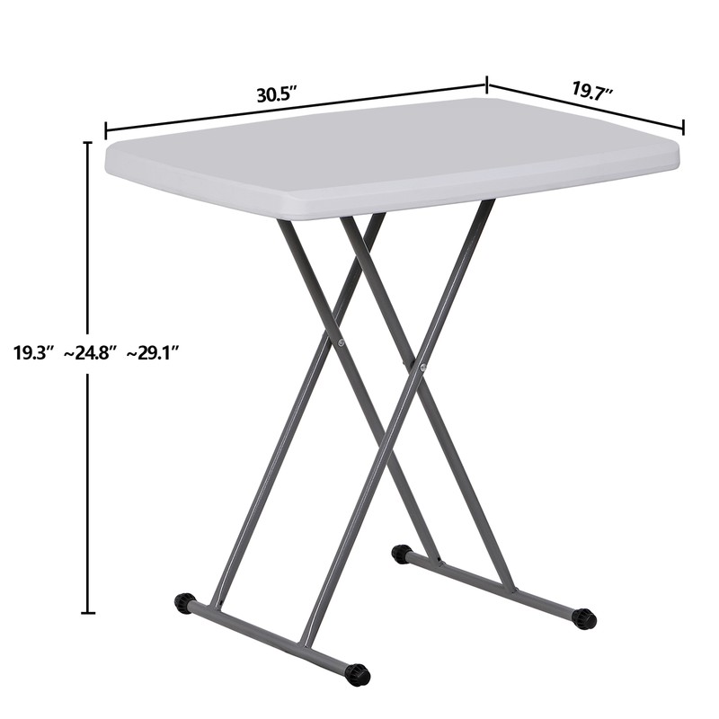 30'' Plastic Folding Tables Rectangular Utility Table Adjustable Height White gallery