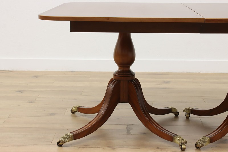 Georgian Vintage Mahogany Dining Table, 2 Leaves, Paw Feet #53057 gallery