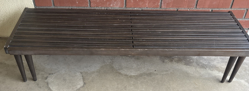 Vintage Mid Century Modern Expanding Slat Bench / Coffee Table Mid-Century 60s