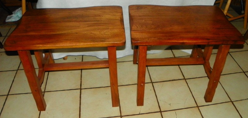 Pair Elm & Oak Mid Century Ranch Style End Tables / Side Tables (ET235) gallery