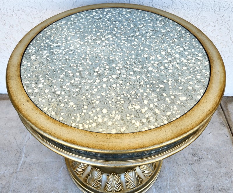JOHN RICHARD Style Eglomise Mirror Center Side Accent Table gallery