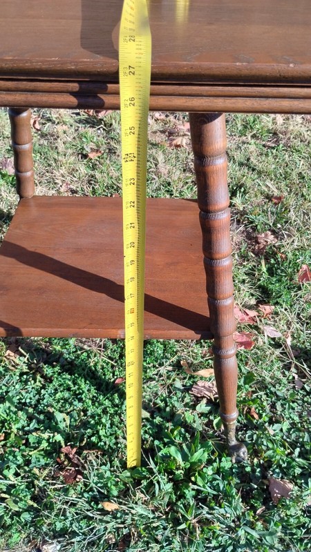 Antique Victorian Parlor Lamp Table w/Shelf Turned Legs & Glass Ball Claw Feet gallery