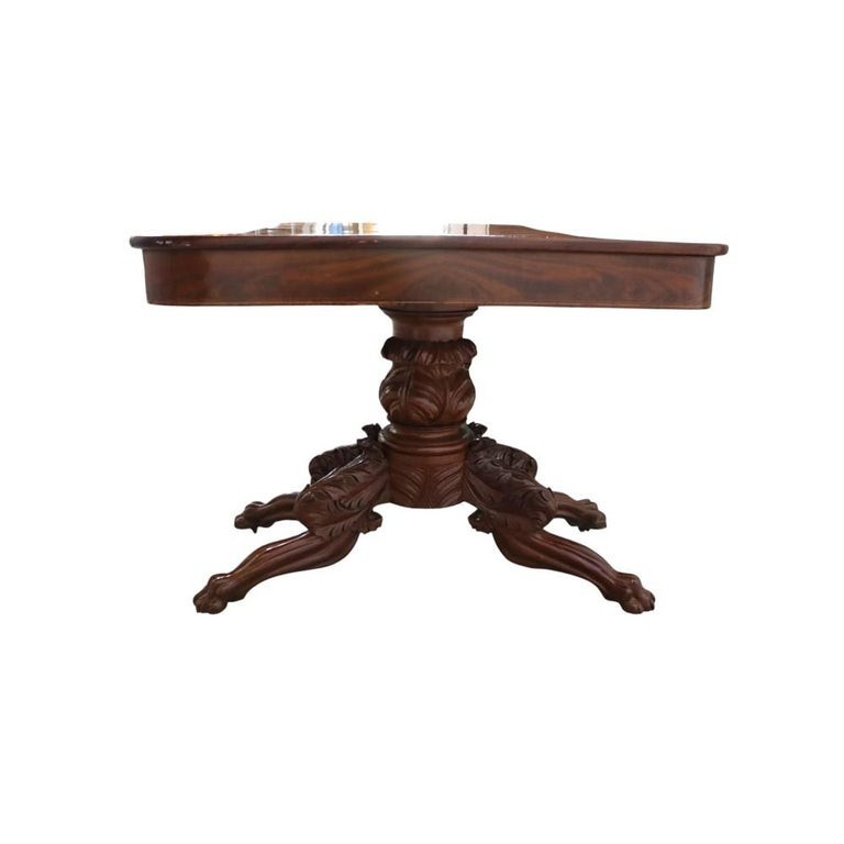 Classical Quervelle Inspired Drop-Leaf & Claw Foot Mahogany Banquet Table c1840 gallery