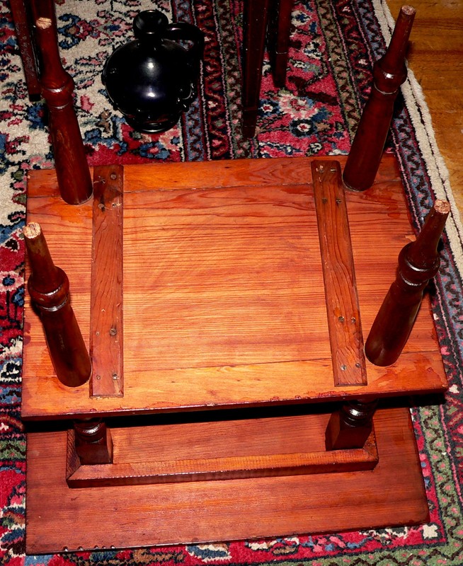 Occasional Lamp TABLE, Southern Yellow Pine, Alabama, Orig Patina, c1900, 26"w gallery
