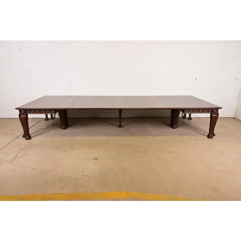 R. J. Horner Style Victorian Carved Oak Extension Dining Table, Newly Refinished gallery