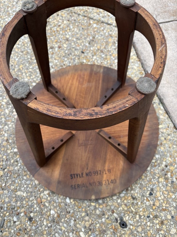 Vintage MCM Mid Century Modern Lane Rhythm Round Drum Side Table 21” gallery