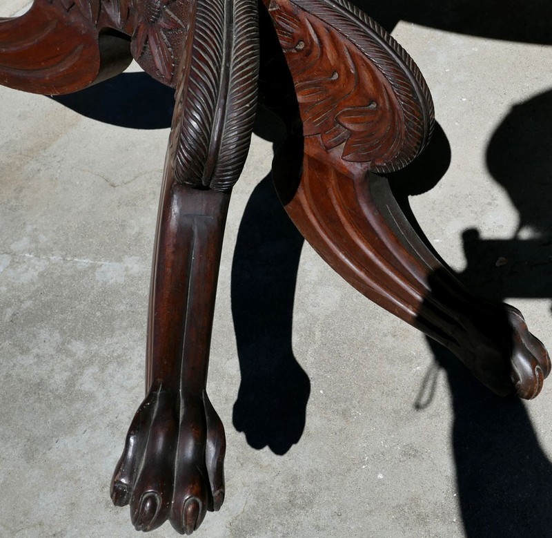 Antique Tilt Top Card Game Dinette Table Carved Ball & Claw Feet gallery