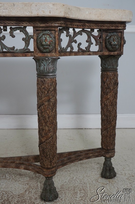 72671: MAITLAND SMITH Bronze Neoclassical Console Table w. Stone Top gallery