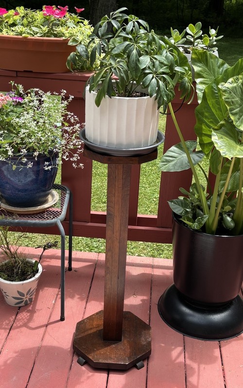 Antique Arts & Crafts Mission Quartersawn Wood Plant Stand Pedestal Octagon 33"H gallery