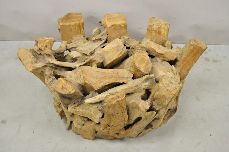 Vintage Mid Century Modern Teak Wood Root Driftwood Coffee Table Pedestal Base gallery