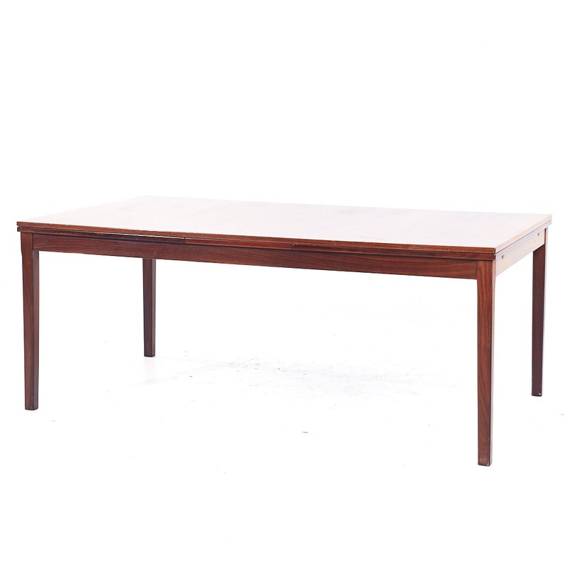 Johannes Andersen Style Mid Century Danish Rosewood Hidden Leaf Dining Table gallery