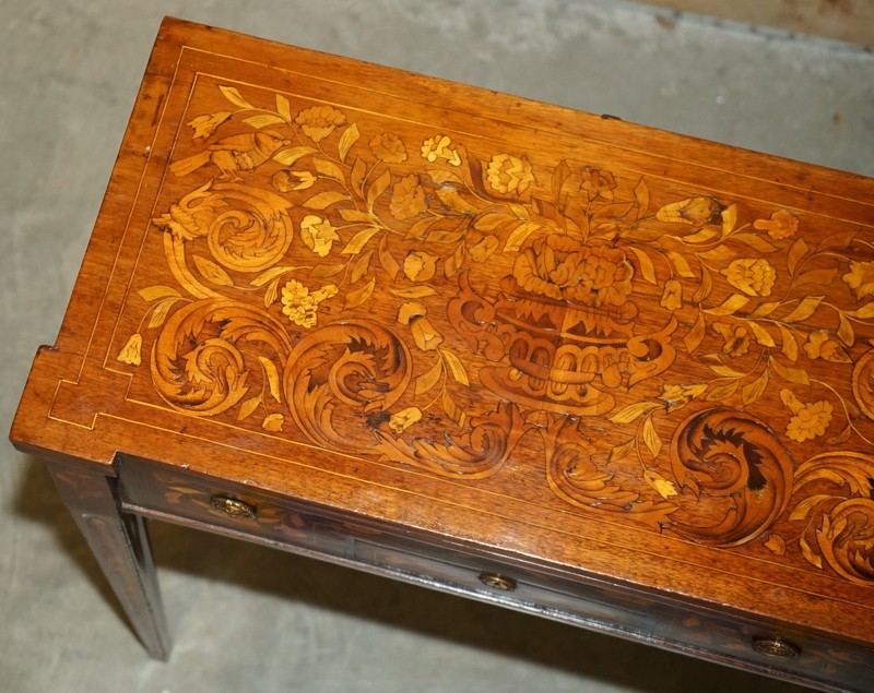 FULLY RESTORED CIRCA 1800 DUTCH MARQUETRY INLAID CHESS POKER GAMES CARDS TABLE gallery