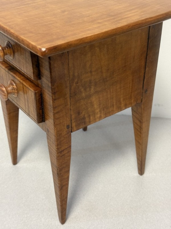 Miniature strong tiger maple table Contemporary . Strong tiger grain 2 drawers gallery