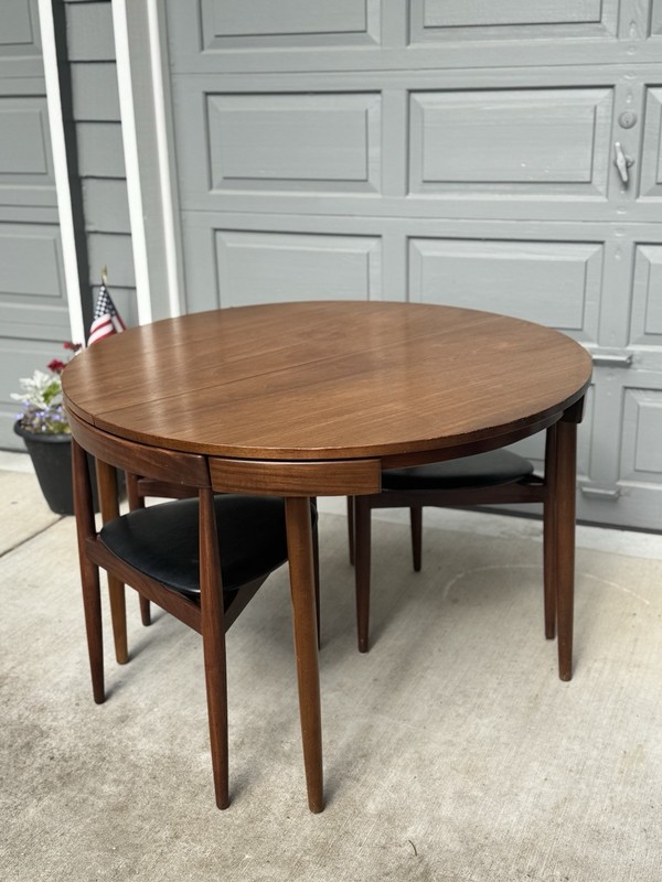 Mid 20th Century Danish Teak Hans Olsen for Frem Rojle Table and 4 Chairs Set gallery