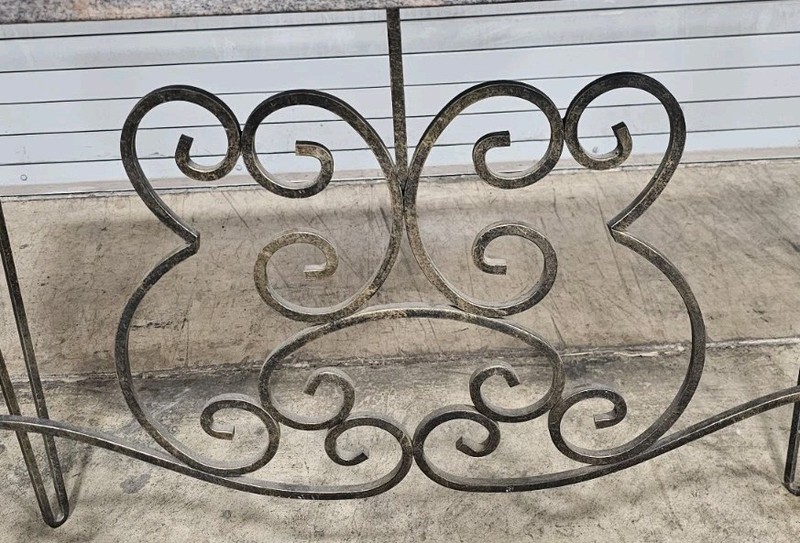 Wrought Iron Designer Base with Granite Top Console Table gallery