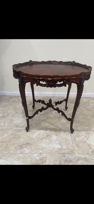 Walnut Carved Console Table Antique 19th Century French Louis XV In Mahogany
