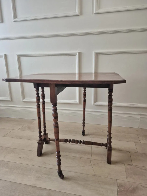 Antique Victorian Sutherland Table Solid Mahogany Drop Leaf English c.1870-1895 gallery