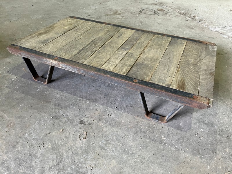Vintage Rustic/Industrial railroad-industrial Pallet wood-metal frame gallery