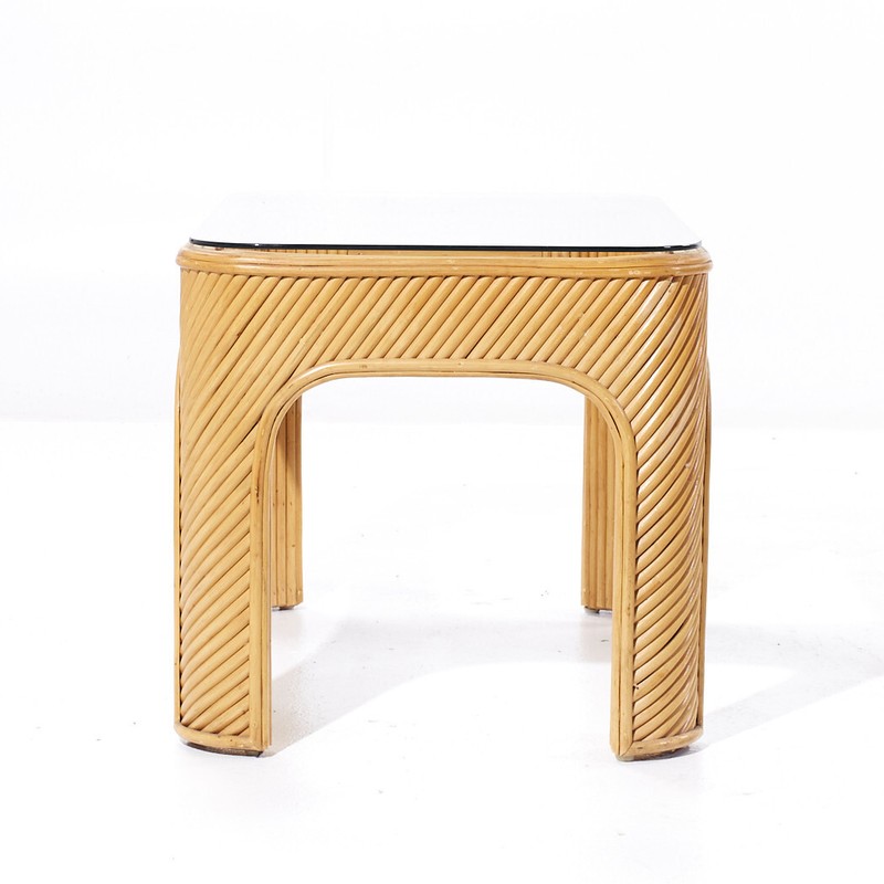 Gabriella Crespi Style Pencil Reed Mid Century Side Table gallery