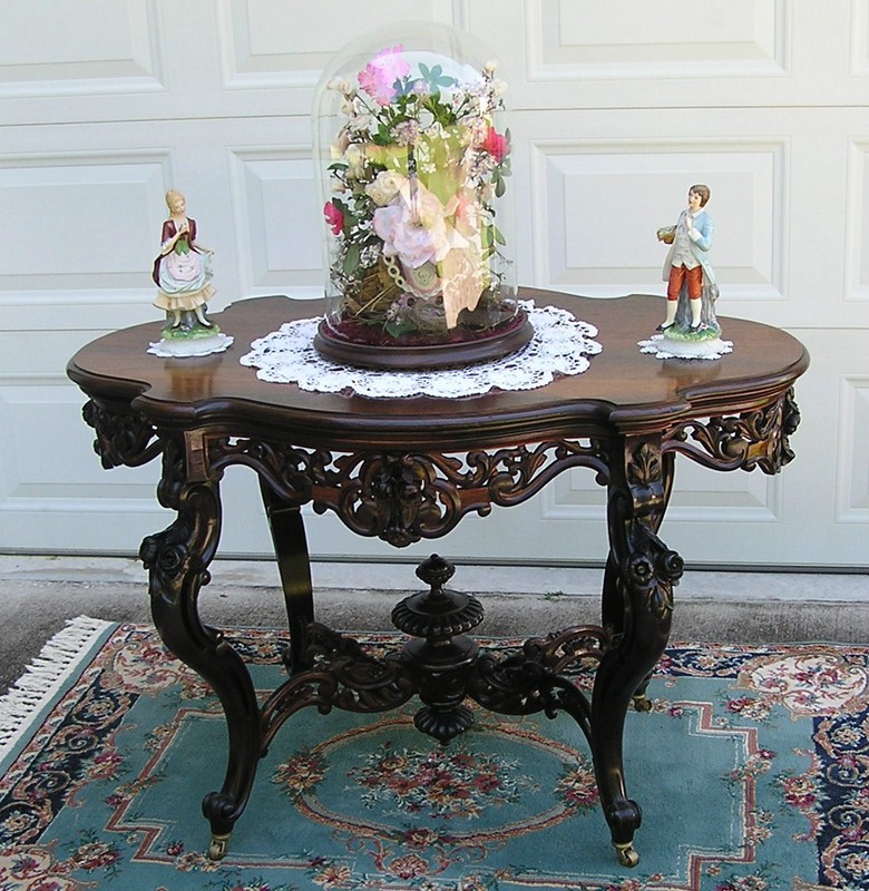 BEAUTIFUL VICTORIAN LAMINATED ROSEWOOD MEEKS CENTER TABLE gallery