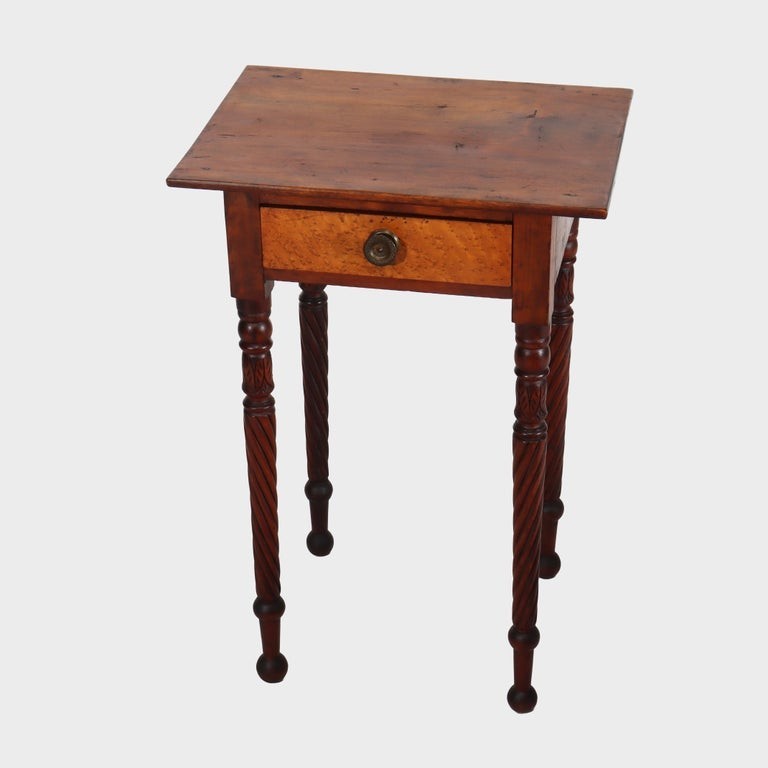 Sheraton Mahogany & Birds Eye Maple Side Stand With Rope-Twist Legs C1830 gallery