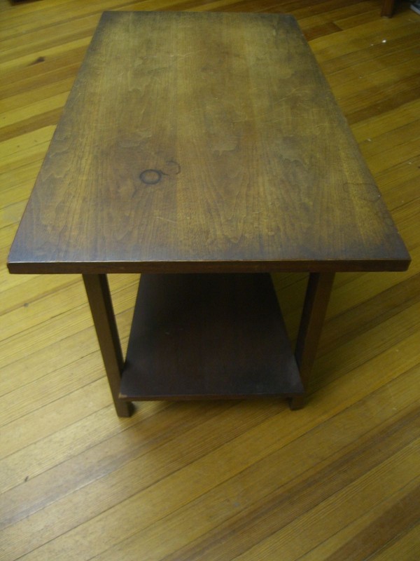 Mid Century Two Tiered Trapezoid Side or End Table - No Makers Mark gallery