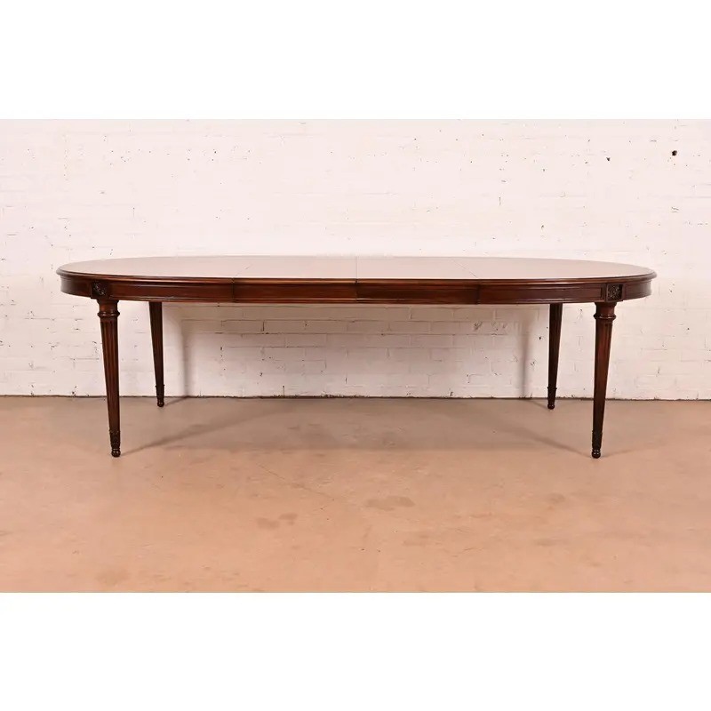 Karges French Regency Louis XVI Walnut Extension Dining Table, Newly Refinished gallery